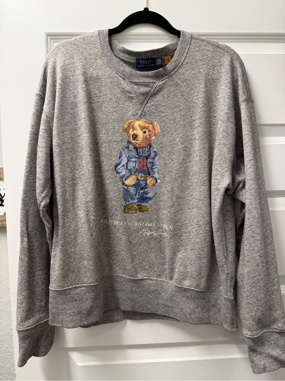 Ralph Lauren Gray Polo Bear Crewneck Sweatshirt